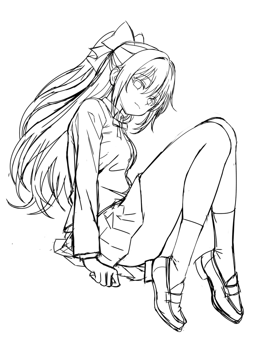 This is a pixiv picture whose title is 下描き.