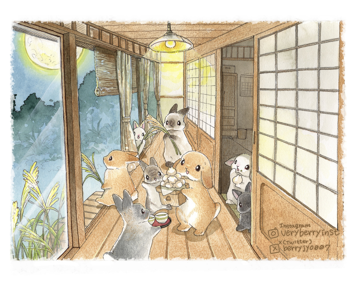 This is a pixiv picture whose title is 中秋の名月🌕.