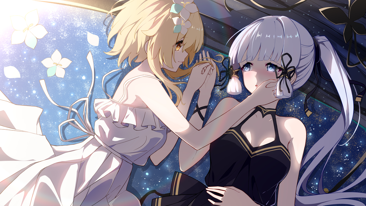 This is a pixiv picture whose title is 荧鹭-天堂坠落-留在近月的隙间.