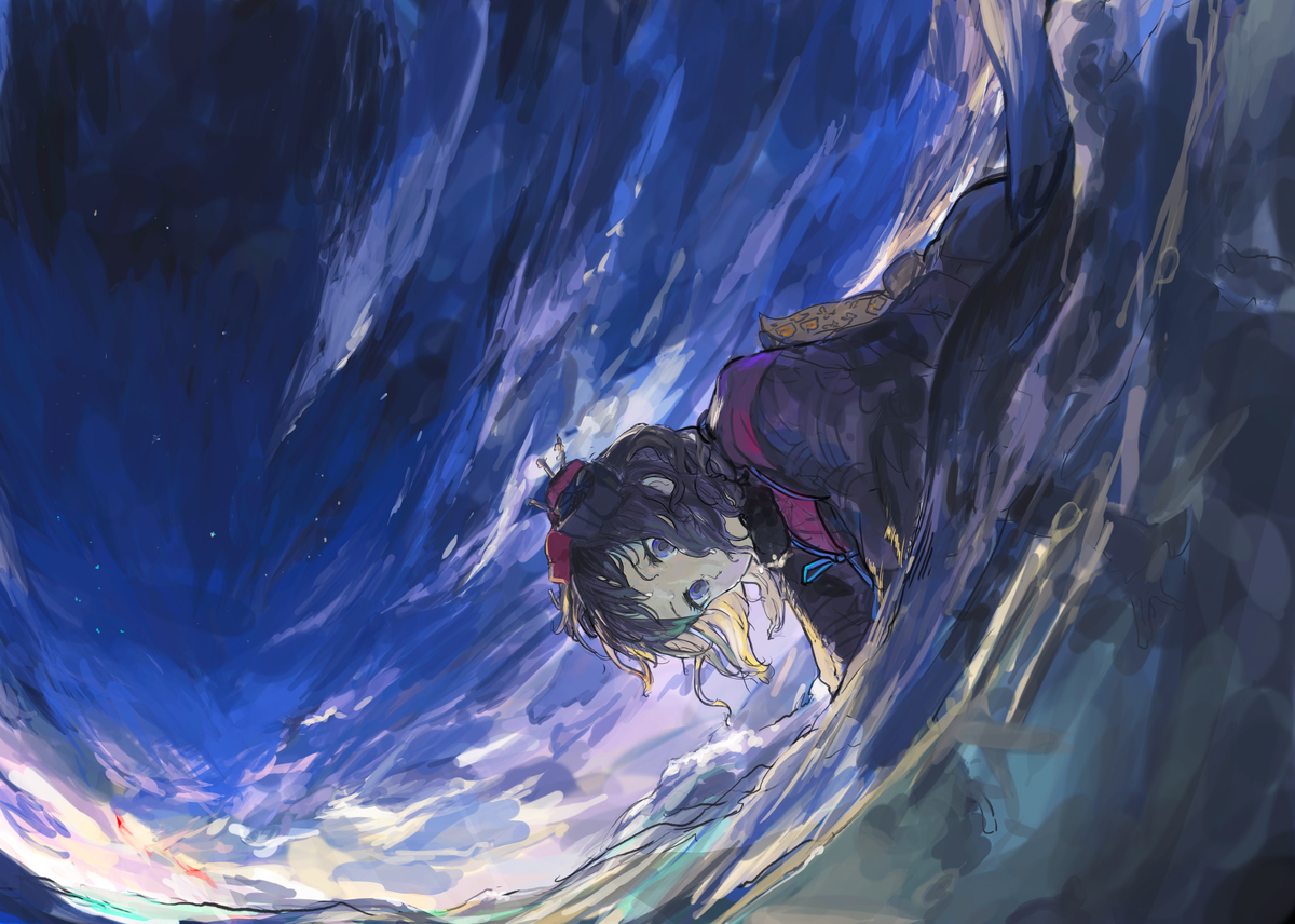 This is a pixiv picture whose title is 波をしる.