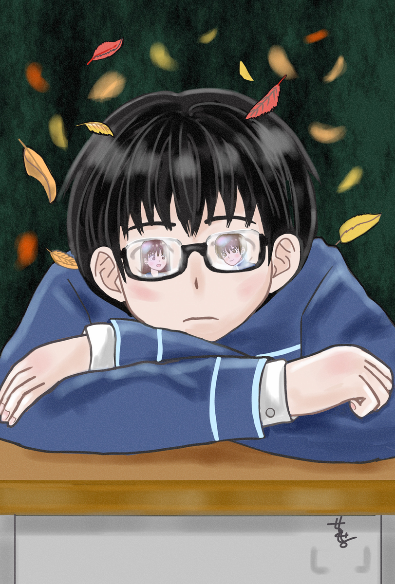 This is a pixiv picture whose title is 👓眼鏡前👓.