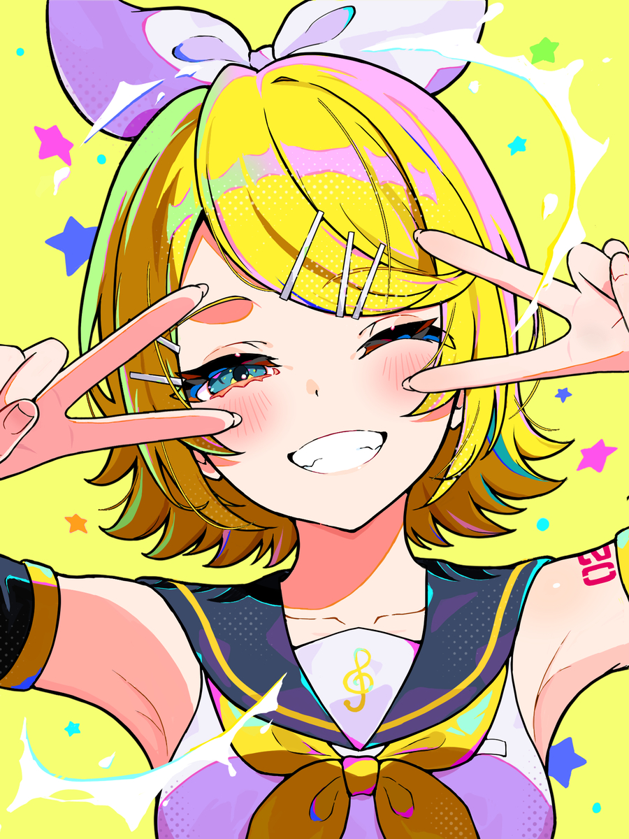 This is a pixiv picture whose title is リンちゃんピース🎀.