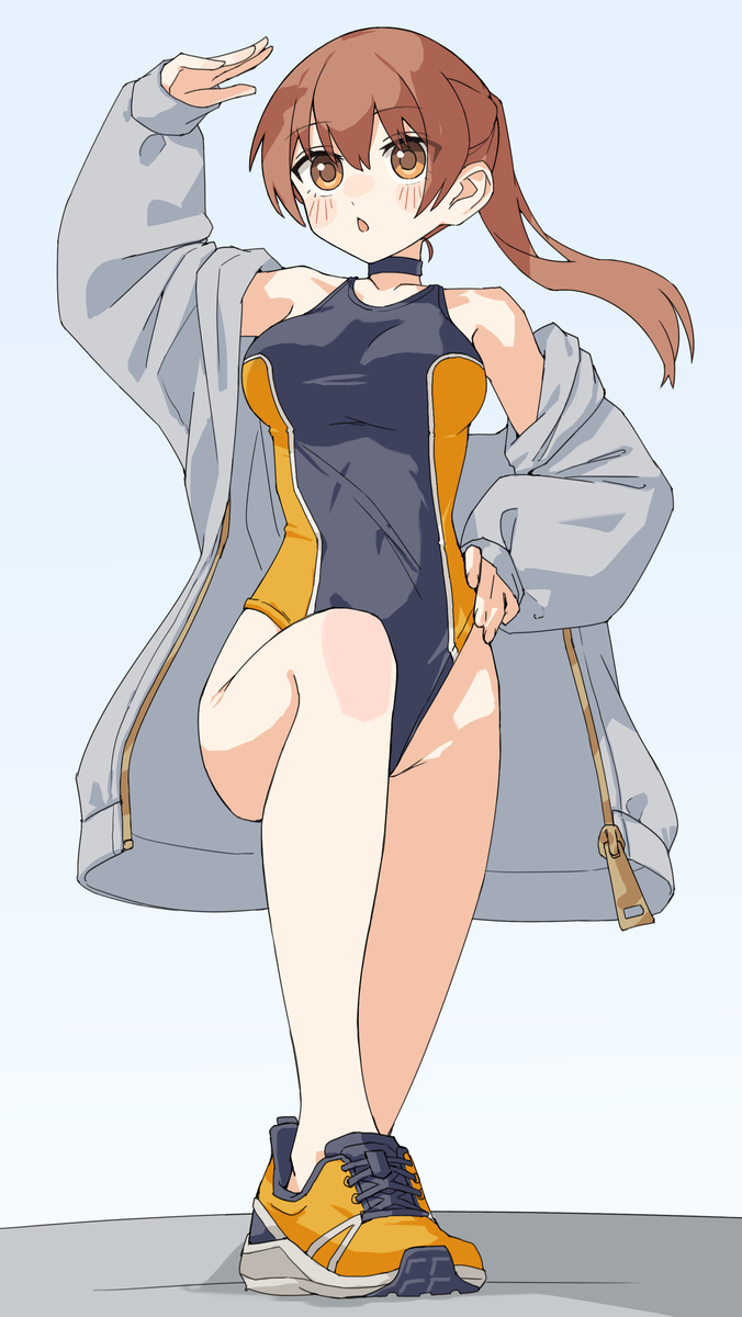 This is a pixiv picture whose title is 競泳水着ガール.