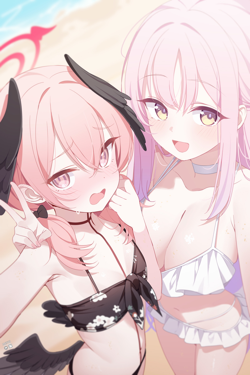 This is a pixiv picture whose title is Koharu & Mika.