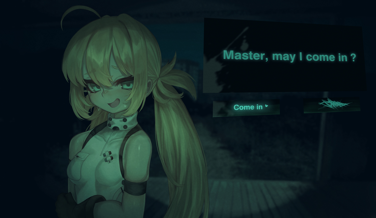 This is a pixiv picture whose title is Should you let her in ?.