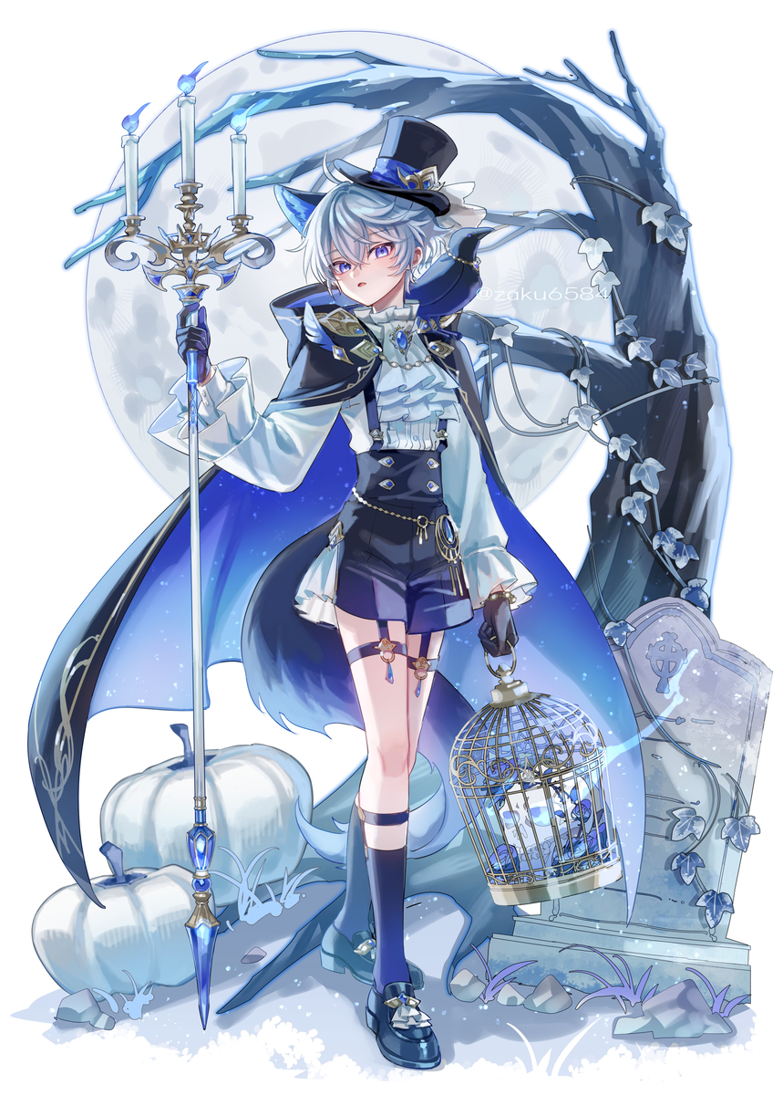 This is a pixiv picture whose title is 月夜の訪問.