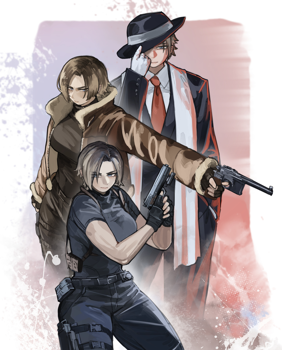 This is a pixiv picture whose title is 里昂，性别女，是特种兵，是浣熊市幸存者之一，那个地方很大.