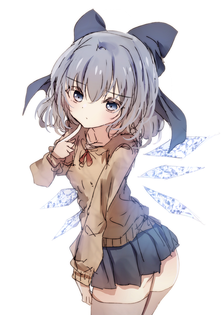 This is a pixiv picture whose title is 女子高生チルノ.