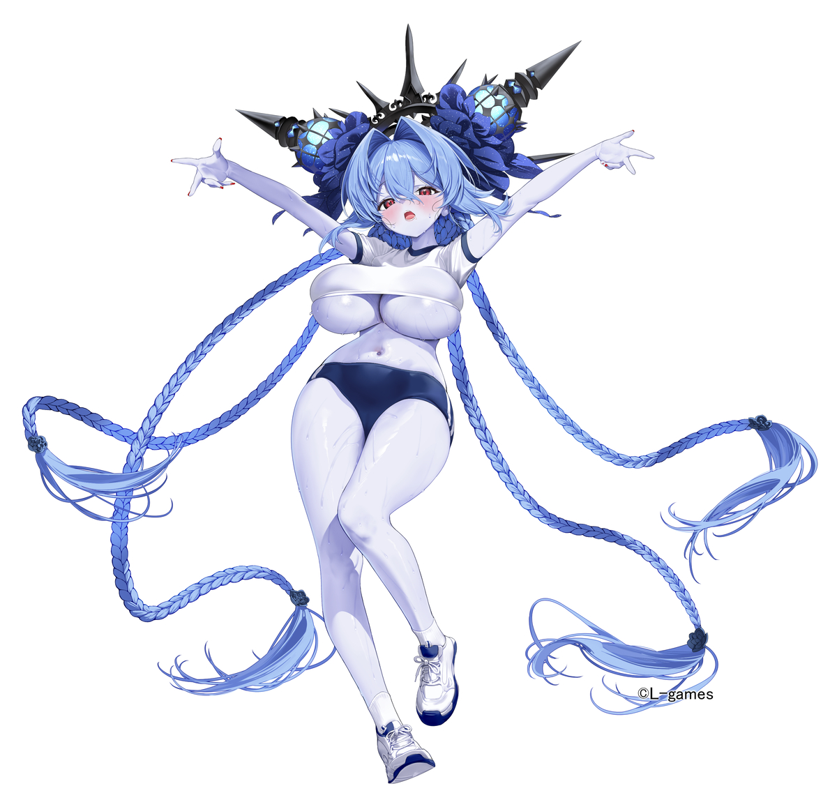 This is a pixiv picture whose title is 【work】『悪の女幹部PNM』刻の女王 トレーニングウェア.