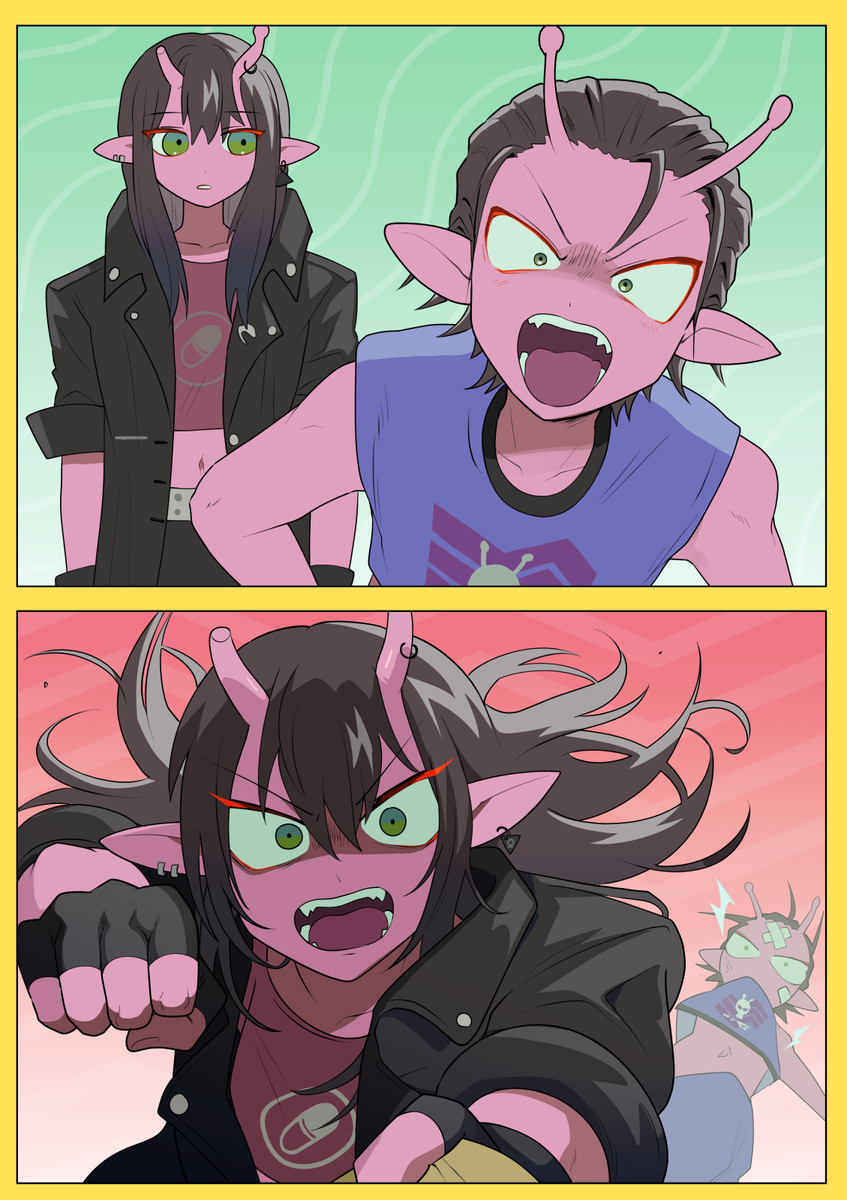 This is a pixiv picture whose title is アカネとカナタのまとめ.