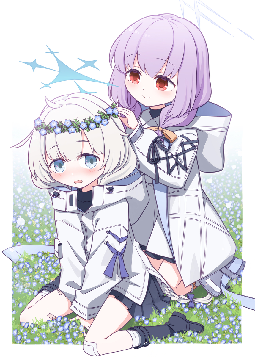 This is a pixiv picture whose title is 花かんむり.