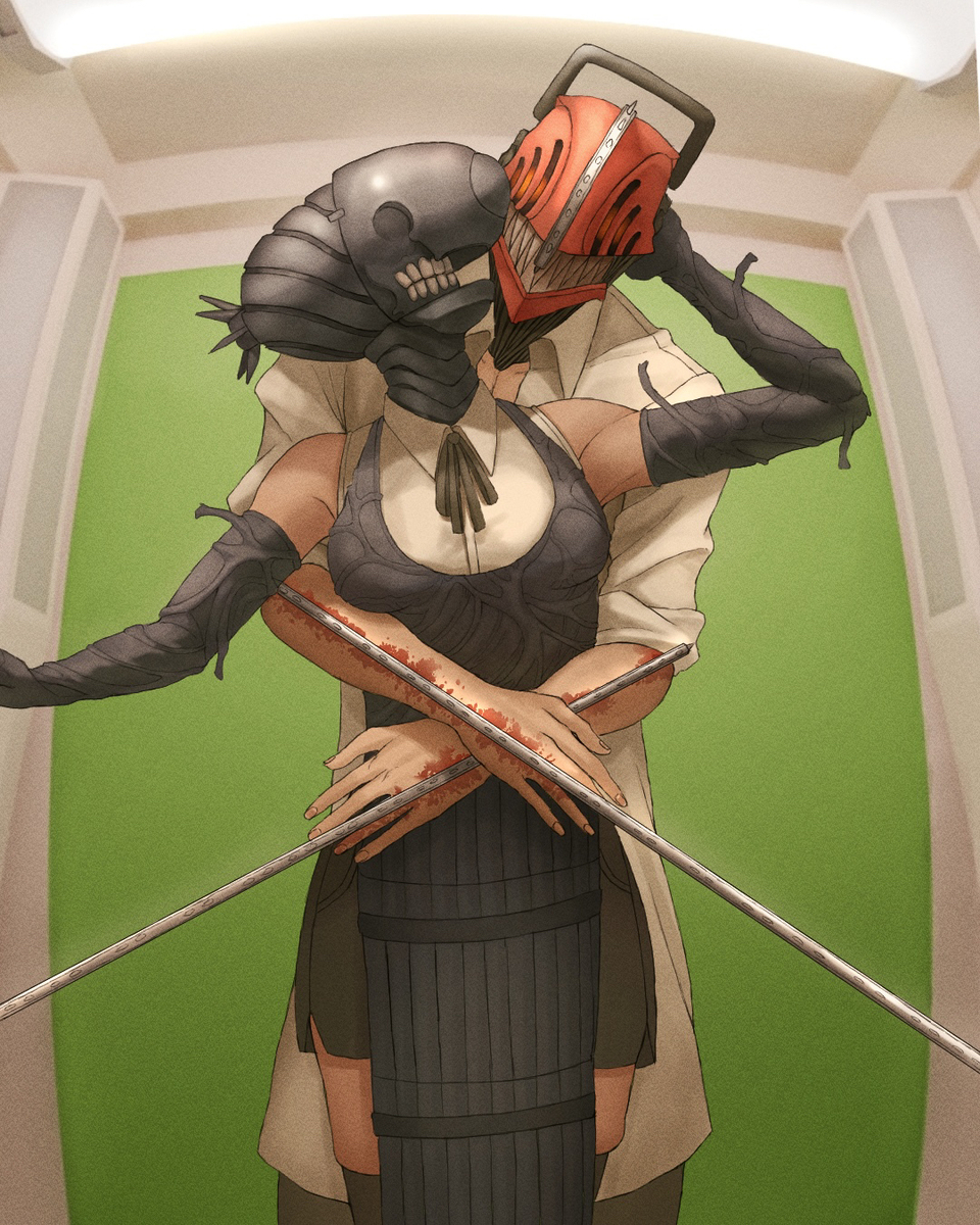 This is a pixiv picture whose title is デンジ君一緒に変身してプリクラ撮ろうよ！.