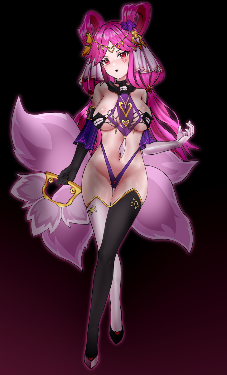 This is a pixiv picture whose title is 「约稿」放开那三国 恶堕小乔和孙鲁育.