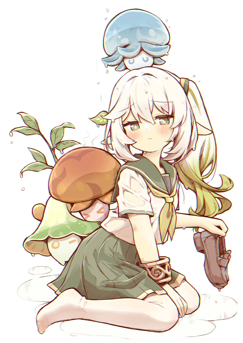 This is a pixiv picture whose title is 雨+ナヒーダ+キノコンたち.