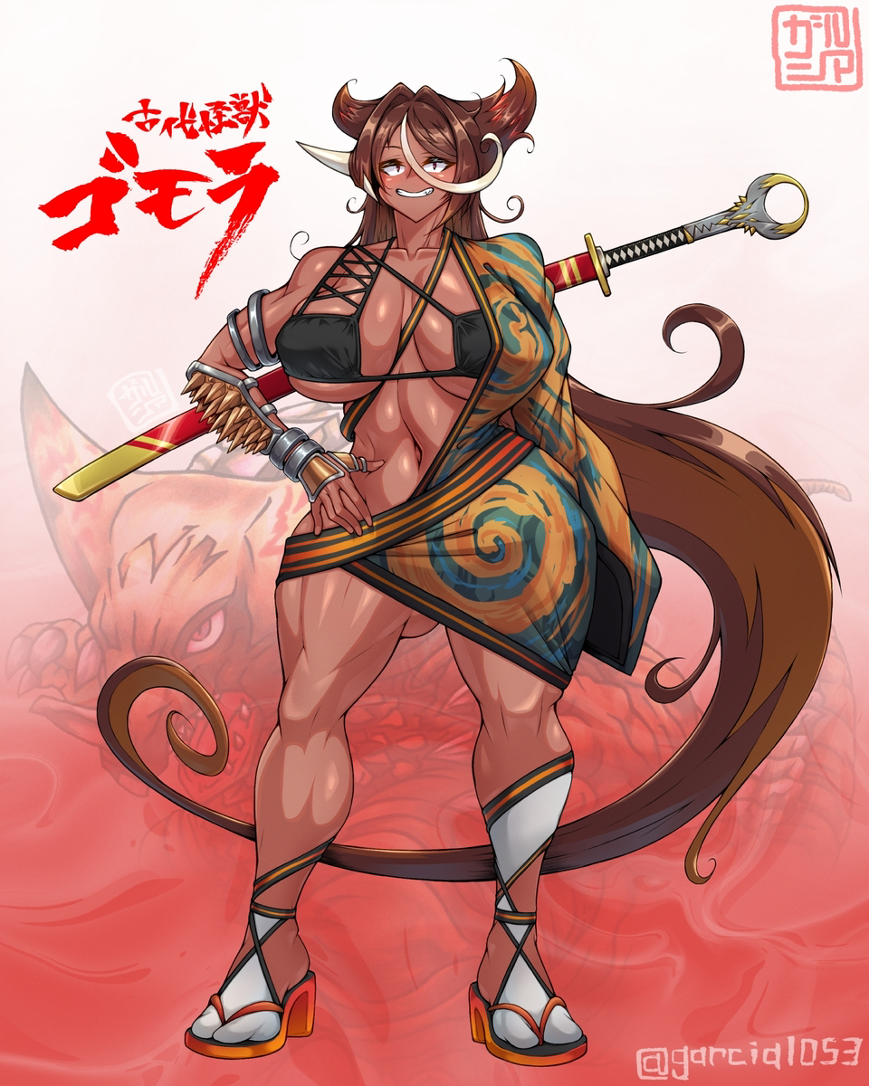 This is a pixiv picture whose title is 擬人化ゴモラ.