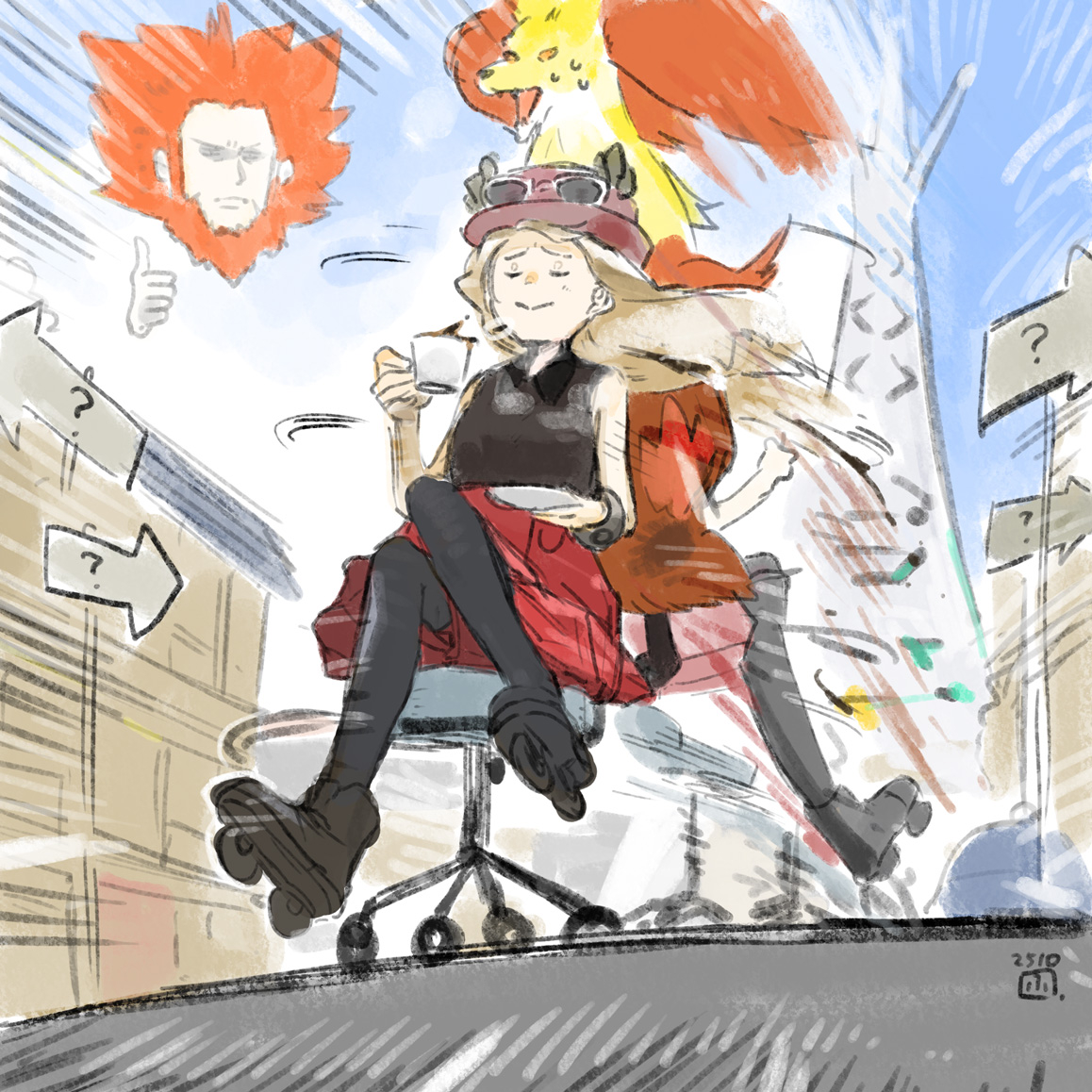 This is a pixiv picture whose title is ポケモンXYのミアレシティで、行き先が全然わからなくなったとき.