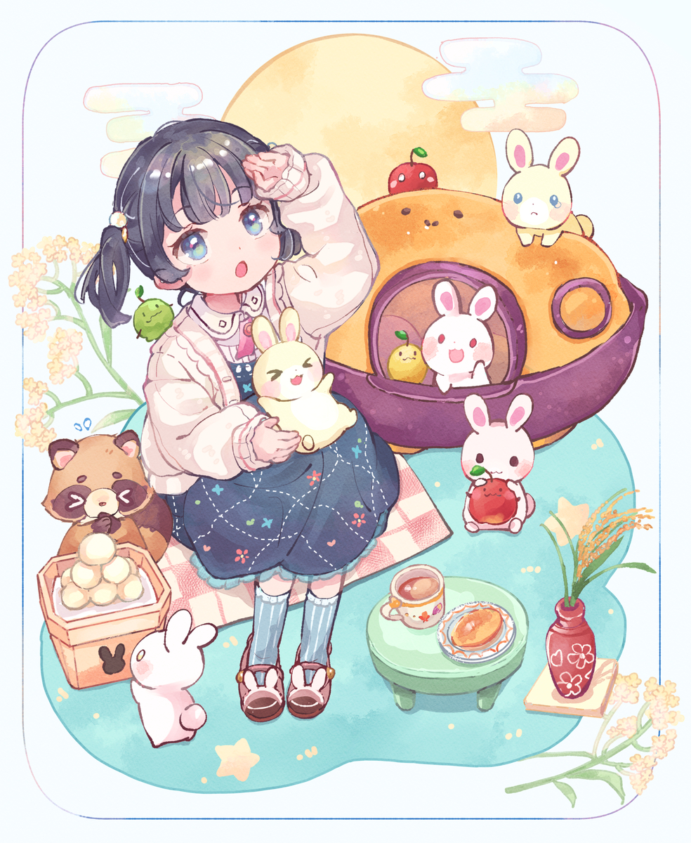 This is a pixiv picture whose title is お月様を見上げて。.