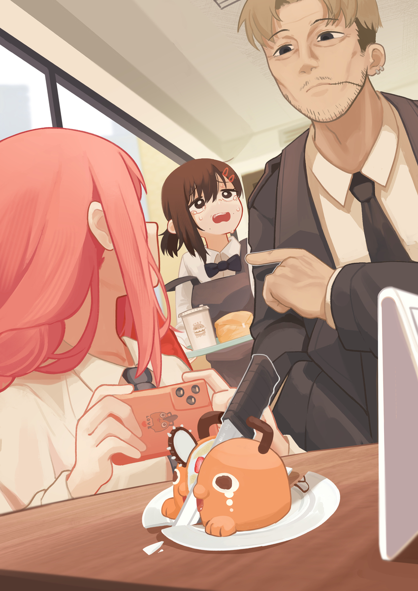 This is a pixiv picture whose title is she did it, not me.