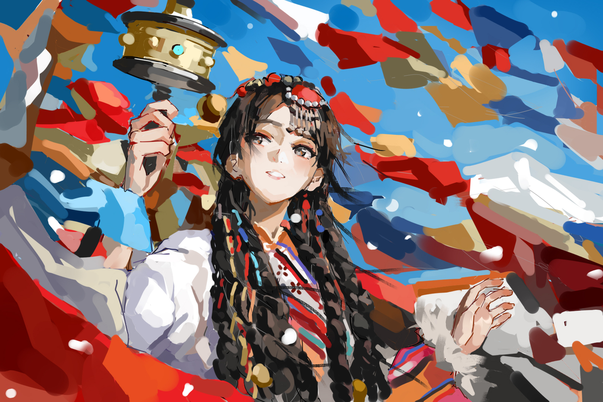 This is a pixiv picture whose title is 远方藏美诗.