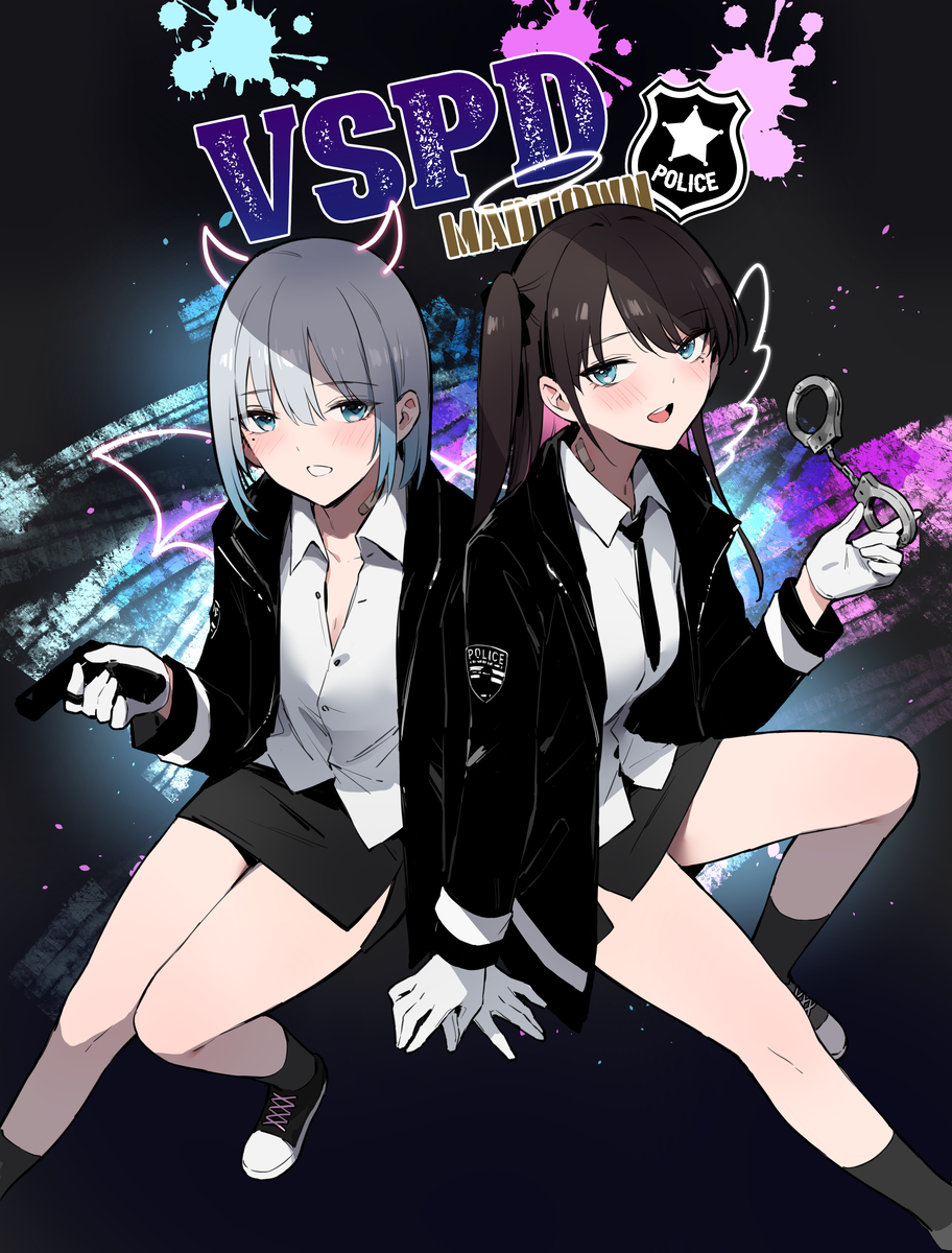 This is a pixiv picture whose title is 花芽姉妹GTA不良警察.