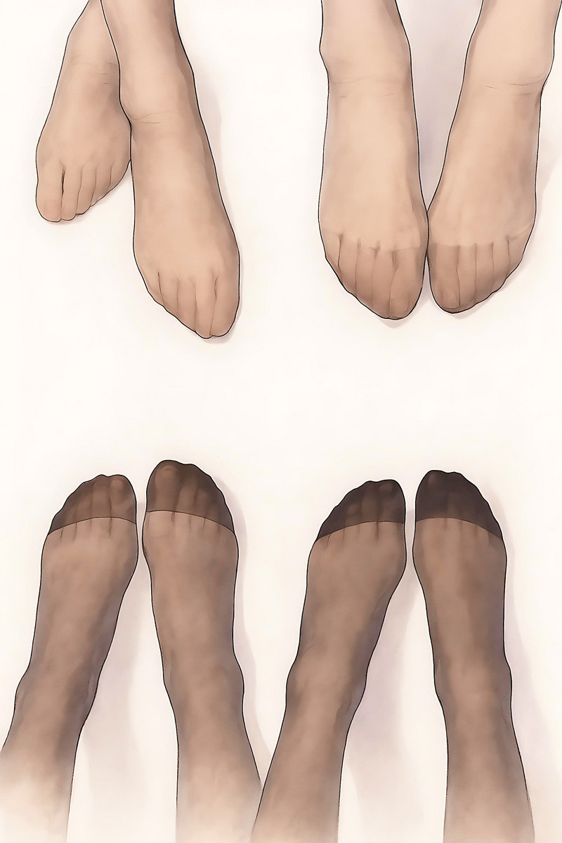 This is a pixiv picture whose title is ノーマークストッキング>> つま先補強.