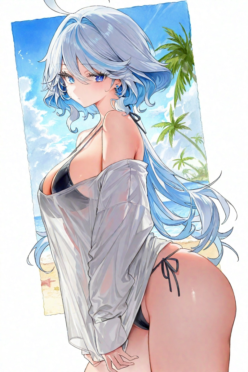 This is a pixiv picture whose title is ビキニ フリーナ🌴.