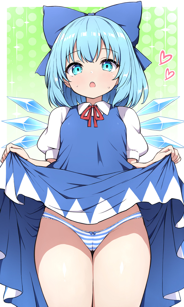 This is a pixiv picture whose title is たくし上げチルノ.