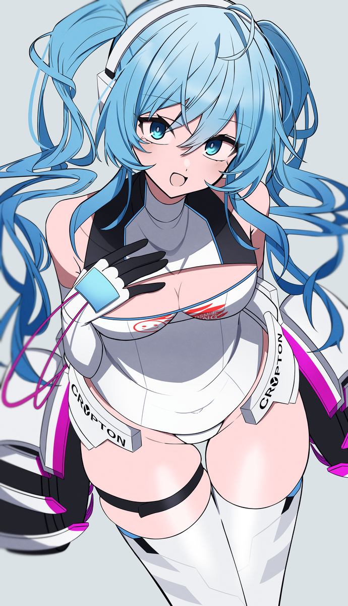 This is a pixiv picture whose title is 太もも特化レーシングミク2014.