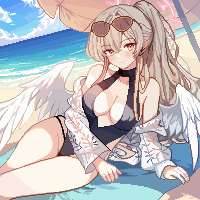 This is a pixiv picture whose title is Swimsuit Nagisa.