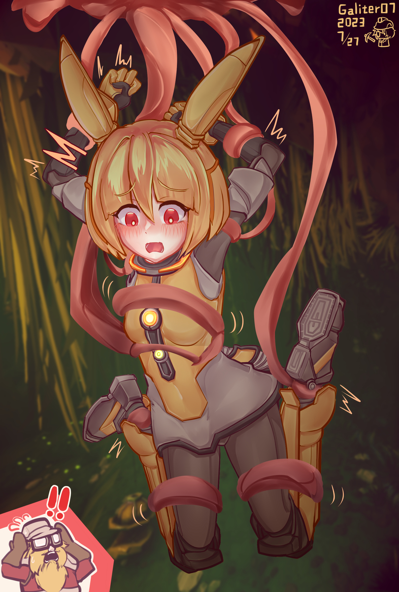 This is a pixiv picture whose title is 【深岩银河】被洞穴水蛭捕获的博斯克娘.