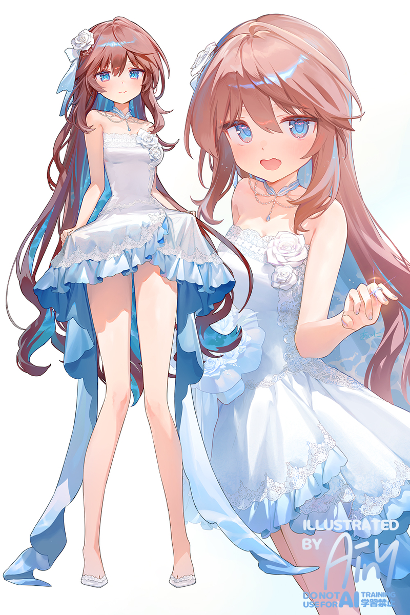 This is a pixiv picture whose title is 純白のドレス.