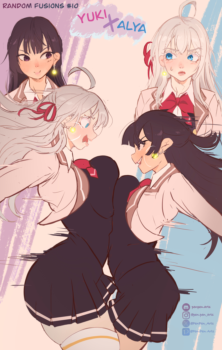 This is a pixiv picture whose title is Alya + Yuki!.