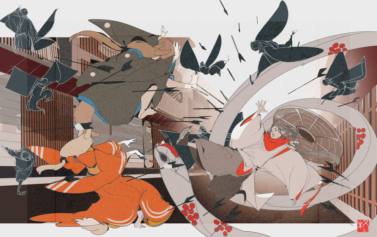 This is a pixiv picture whose title is シャッター通りの怪.