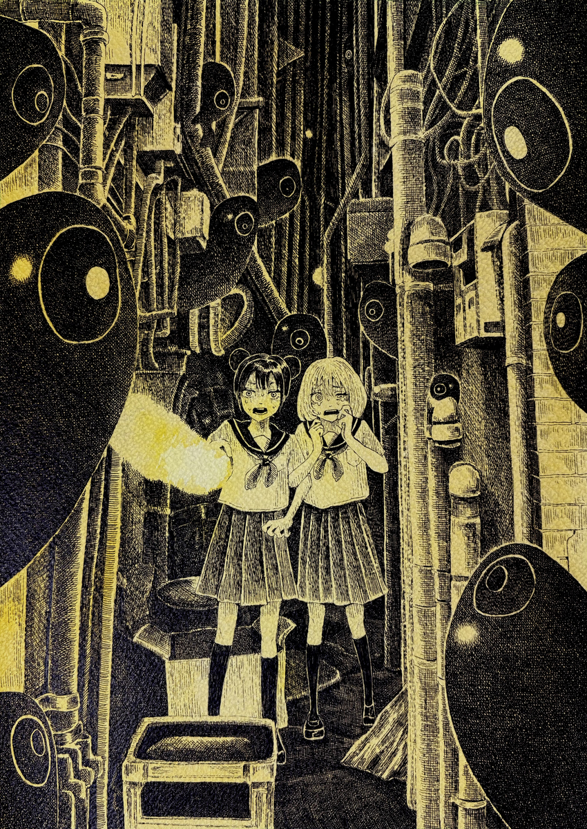 This is a pixiv picture whose title is 路地裏肝試し.