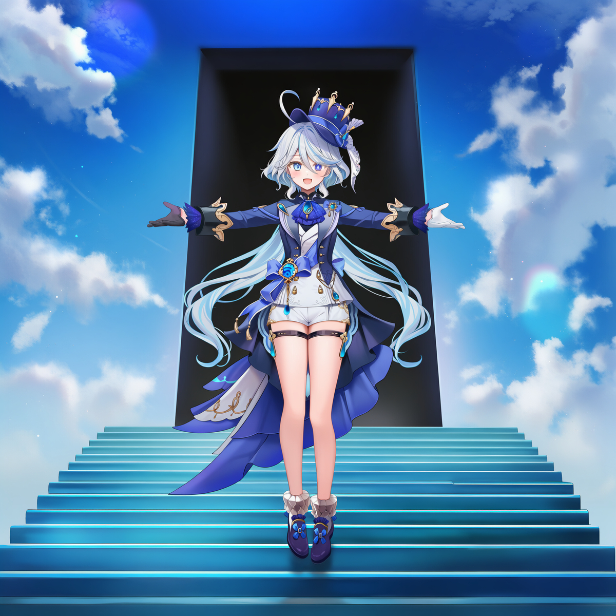 This is a pixiv picture whose title is 虛假的天空，芙門的世界.