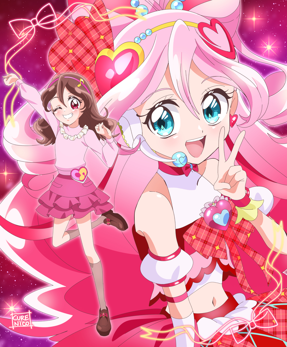 This is a pixiv picture whose title is アイドルハートリボンスタイル.