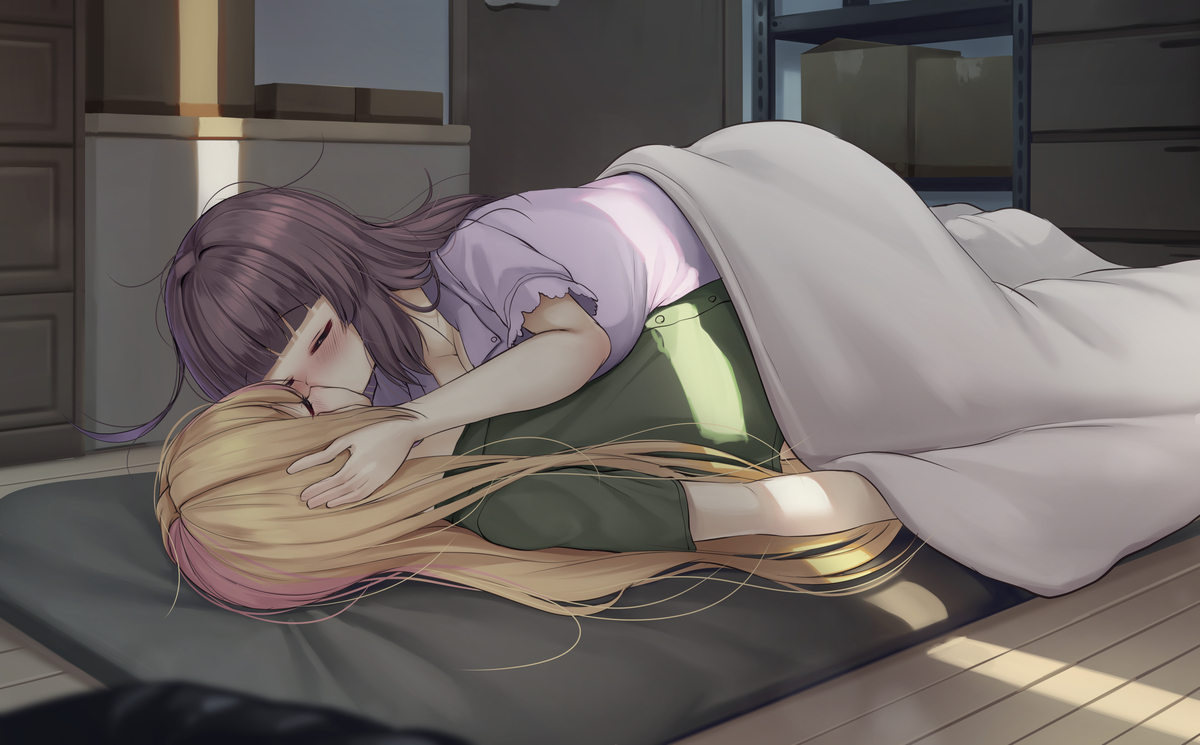 This is a pixiv picture whose title is 起きないうちに済ませたかった….