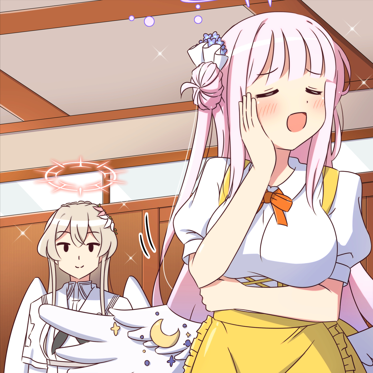 This is a pixiv picture whose title is 桐藤ナギサ カフェの流儀.