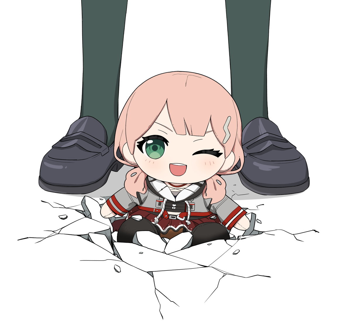 This is a pixiv picture whose title is 娃娃不小心掉地上了.