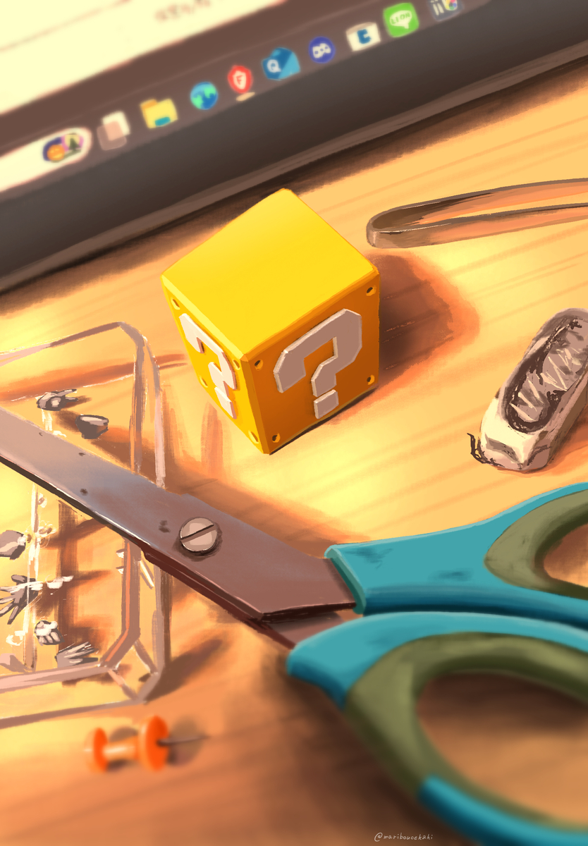 This is a pixiv picture whose title is 作業机の模写.