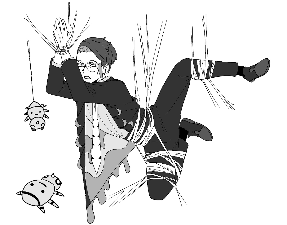 This is a pixiv picture whose title is イトマルに捕まったｶﾗｽﾊﾞさん.