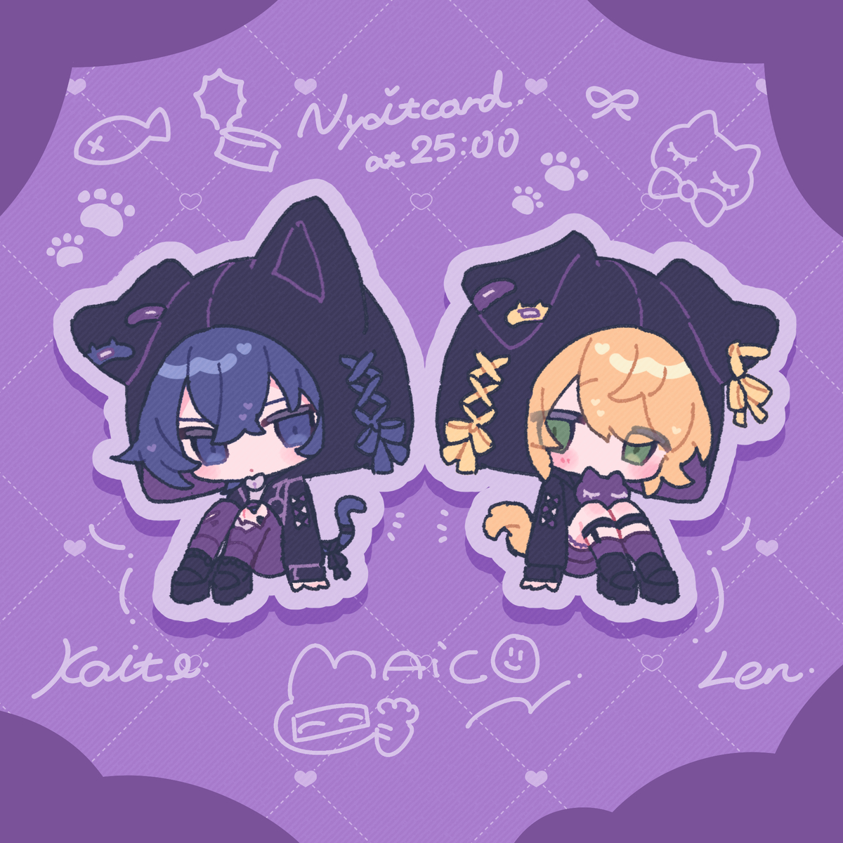 This is a pixiv picture whose title is 25時、にゃいとこーどで。🐈‍⬛.