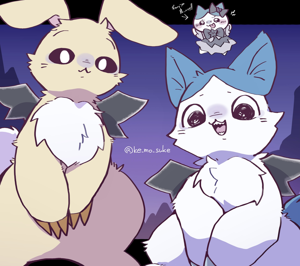 This is a pixiv picture whose title is でかつよコンビかわいすぎ！！.