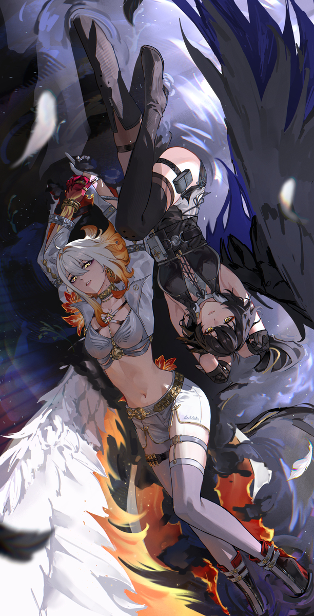 This is a pixiv picture whose title is Angel & Devil.