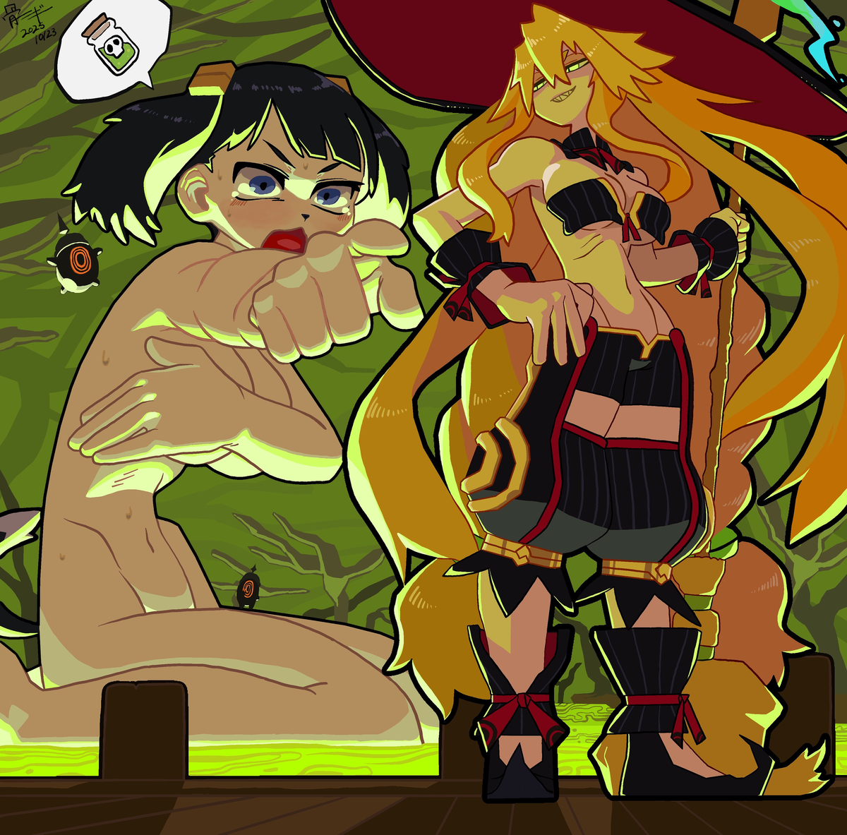 This is a pixiv picture whose title is 魔女と百騎兵.