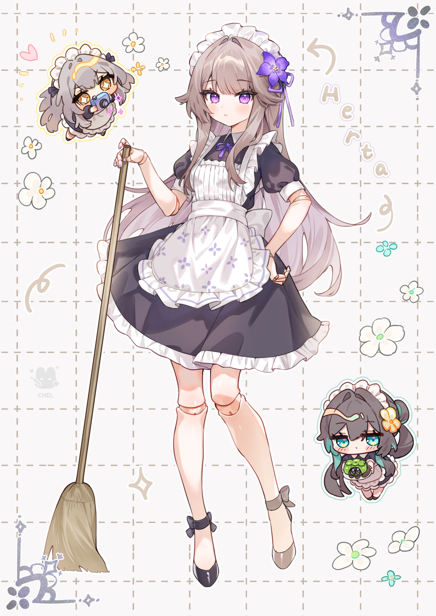 This is a pixiv picture whose title is Maid Herta & Ruan Mei & Trailbla.