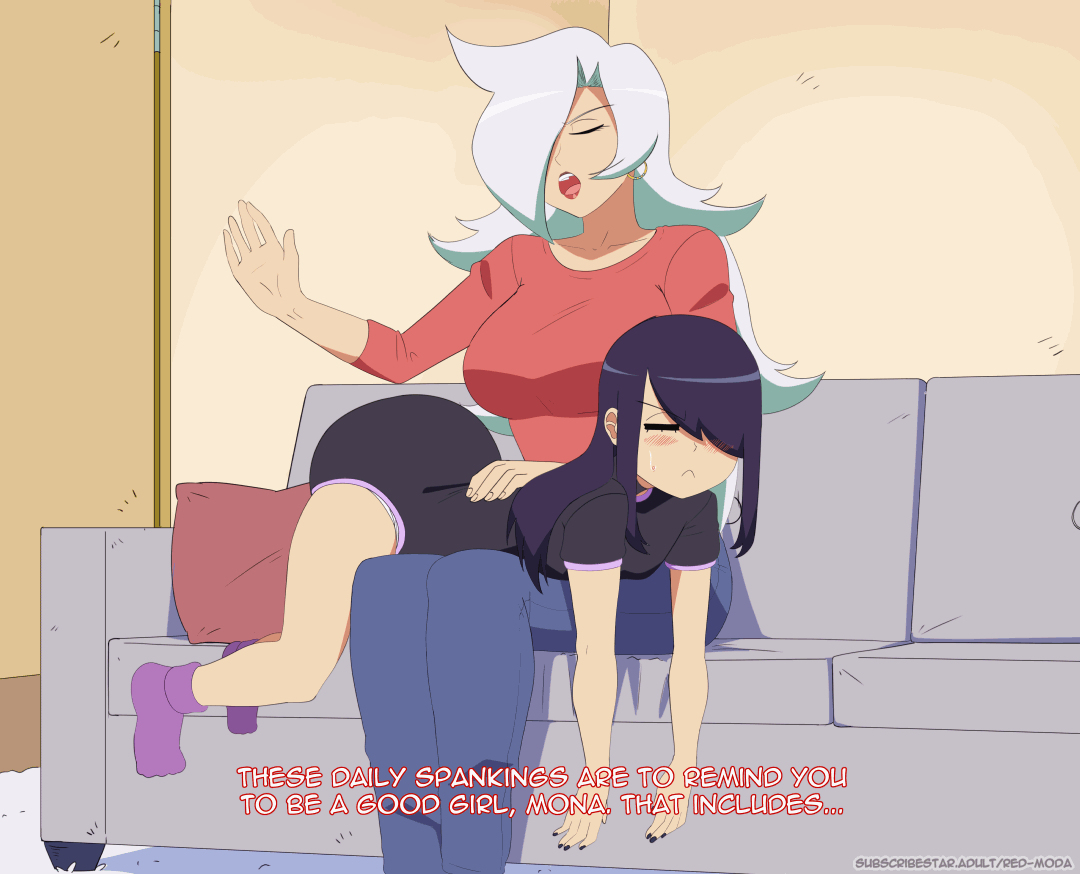 This is a pixiv picture whose title is Mona's scheduled daily spankings.