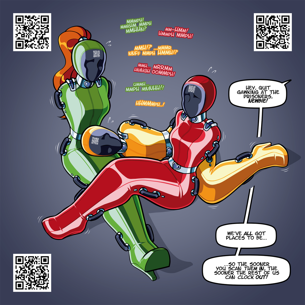 This is a pixiv picture whose title is Totally Sacked / 貨物をスキャンする.