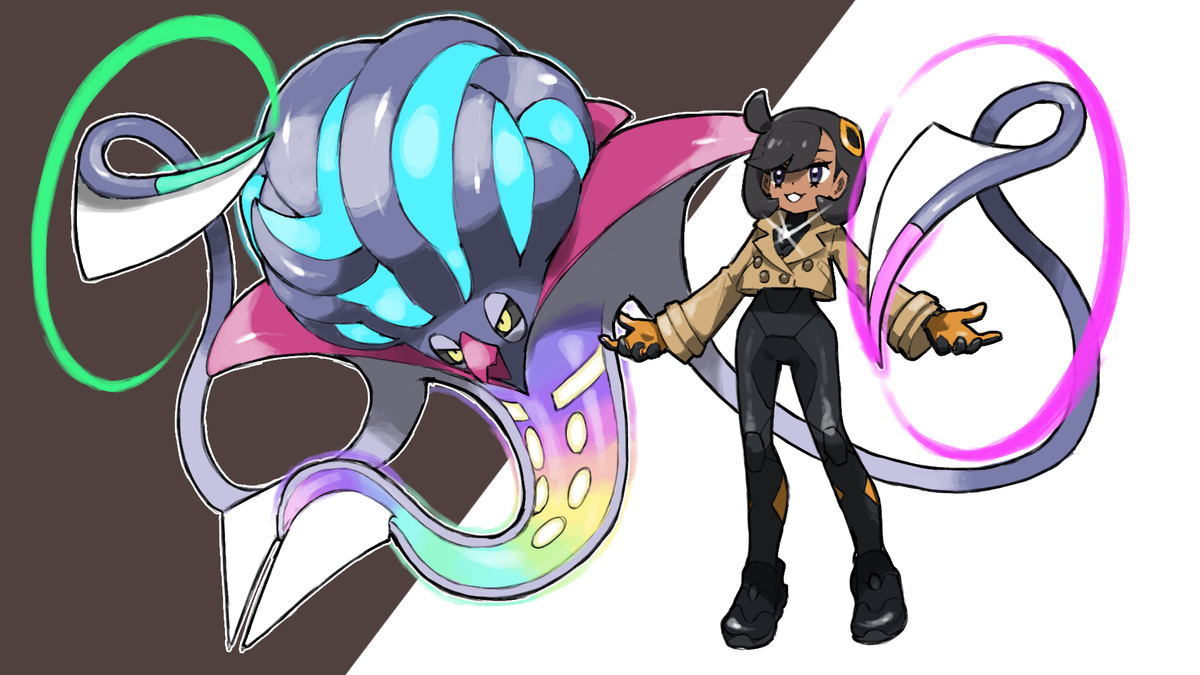 This is a pixiv picture whose title is Emma and Mega Malamar.