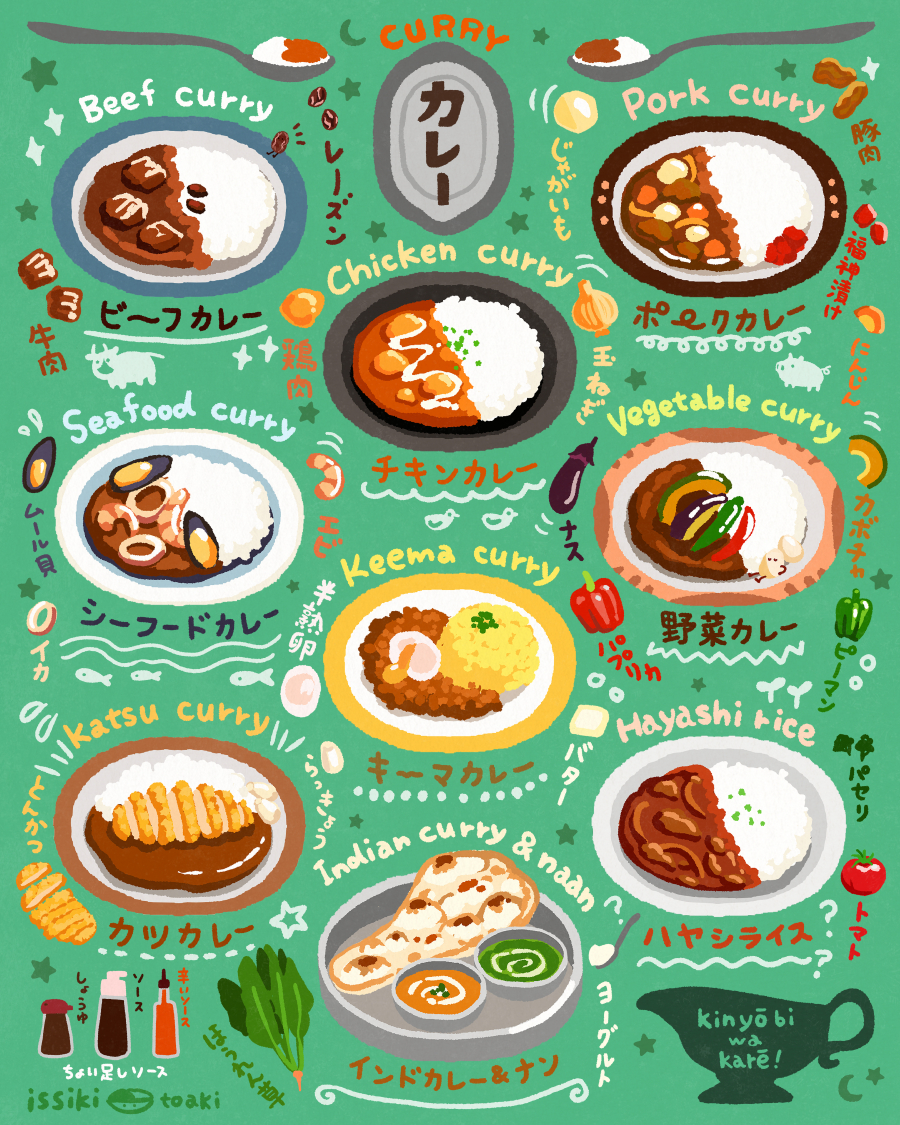 This is a pixiv picture whose title is いろいろカレー.